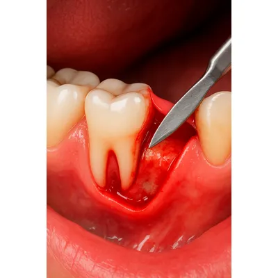 بافت ملتهب دهان و لثه در حال جراحی بافت نرم و درمان عفونت دندان