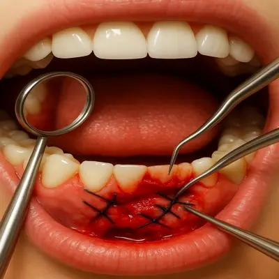 ترمیم لثه پس از جراحی دندان با بخیه