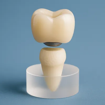 مدل آموزشی روکش سرامیکی و فلزی روی دندان با جزئیات دقیق