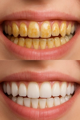 عکس قبل و بعد سفید کردن دندان واقعی
