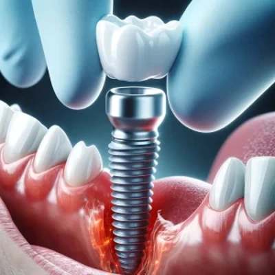 کاشت ایمپلنت فوری با پایه تیتانیومی و روکش دندان طبیعی