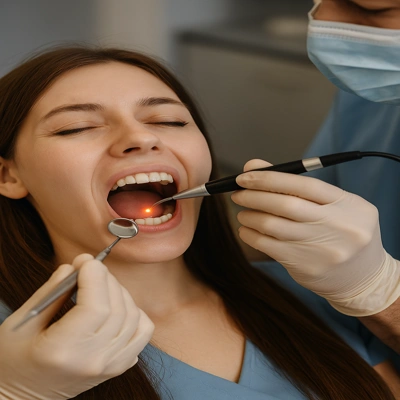 جرم‌گیری با لیزر و ایرفلو در محیط دندانپزشکی