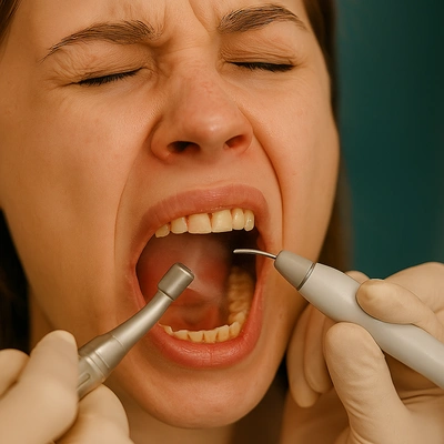 احساس ناراحتی بیمار هنگام جرم‌گیری با ابزار دندان‌پزشکی