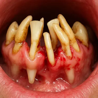 تحلیل لثه و تخریب استخوان ناشی از جرم سخت