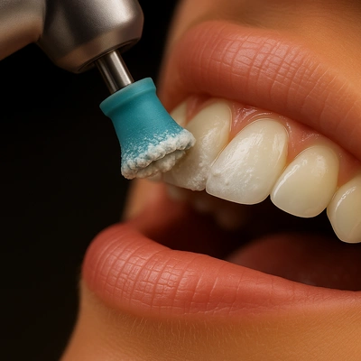 درخشش مینا پس از بروساژ دندان و صیقل سطوح