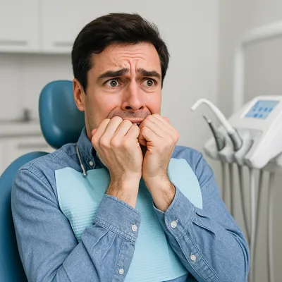 واکنش بیمار دچار ترس از دندانپزشکی در بزرگسالان در مطب