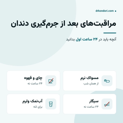 مراقبت‌های بعد از جرم‌گیری دندان