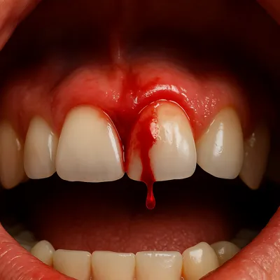 التهاب لثه همراه با خونریزی و نشانه‌های اولیه لوسمی