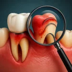 تحلیل لثه دندان روکش شده