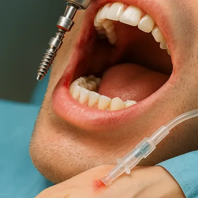 جراحی فک با کاشت دندان و آرام‌بخشی وریدی همراه مانیتورینگ