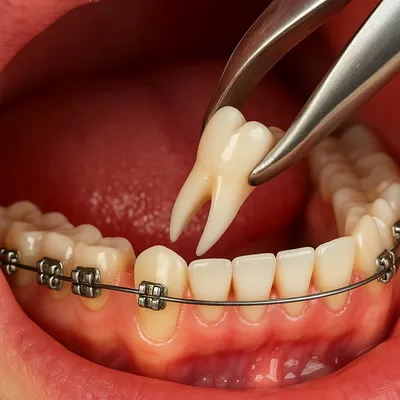 کلوزآپ واقعی ارتودنسی و رفع ازدحام دندانی با ابزار دندانپزشکی