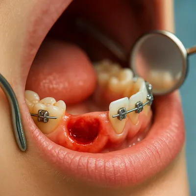 نمای واقعی التهاب لثه و عوارض ارتودنسی پس از درمان دندانی