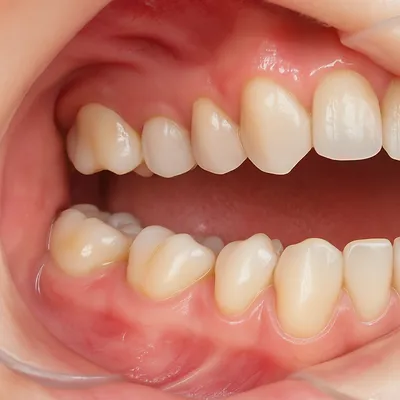 نمای بالینی واضح مولر سوم در دهان باز