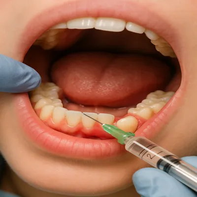 تزریق بیحسی دندان با سرنگ برای کاهش درد و التهاب لثه