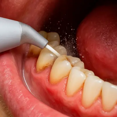 جرمگیری حرفهای با ایرفلو برای توقف تحلیل لثه و ترمیم بافت