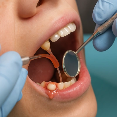 تخلیه چرک و درمان عفونت لثه در محیط کلینیکی