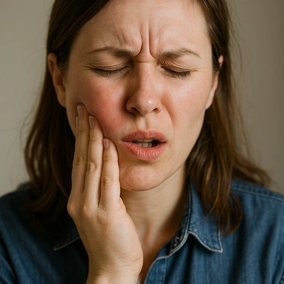 صورت متورم بر اثر التهاب لثه و درد دندانی شدید