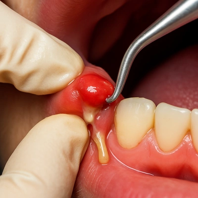 تورم و التهاب شدید لثه بر اثر عفونت دهانی