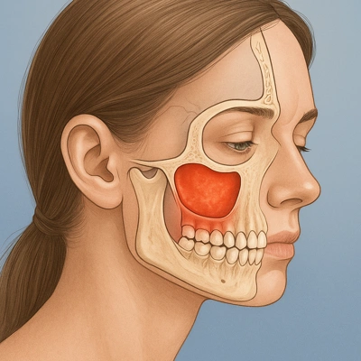 التهاب سینوس فکی و فشار دردناک در گونه و اطراف بینی
