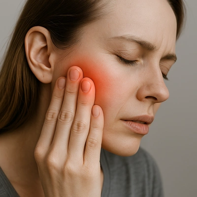 التهاب مفصل فک و درد ناحیه گیجگاه در اثر فشار عضلات
