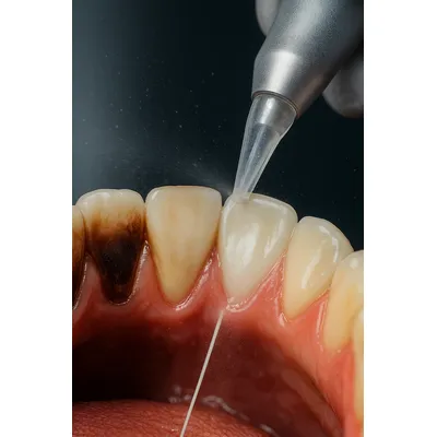جرمگیری با ایرفلو و پاکسازی پلاک دندانی