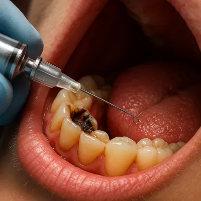 تزریق بی‌درد بی‌حسی در دندان پوسیده با تکنیک مدرن دندان‌پزشکی