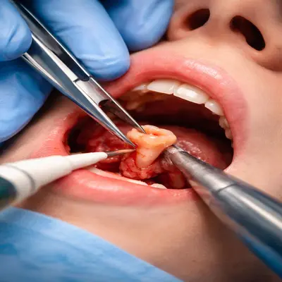 کشیدن دندان عقل انتهایی فک با جراحی دقیق و لثه ملتهب