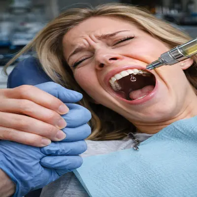 اضطراب شدید بیمار هنگام نزدیک شدن سرنگ بی‌حسی