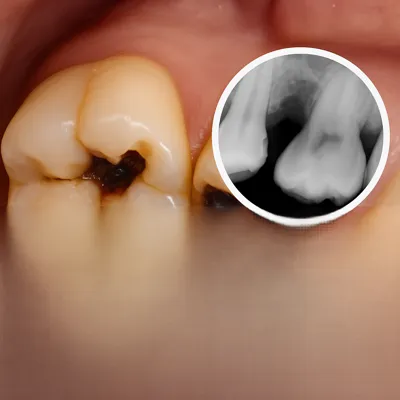 پوسیدگی بین دندانی در گرافی PA و علت تیر کشیدن دندان با آب سرد